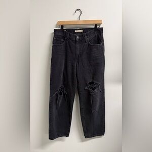 Levi's black baggy dad jeans size 27x30